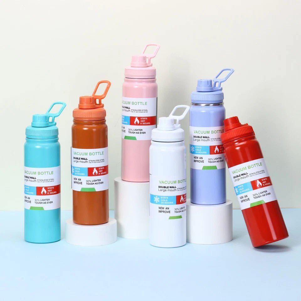 Insulated Water Bottle 700ml Stainless Steel Leakproof BPA Free Sports Flask Gym